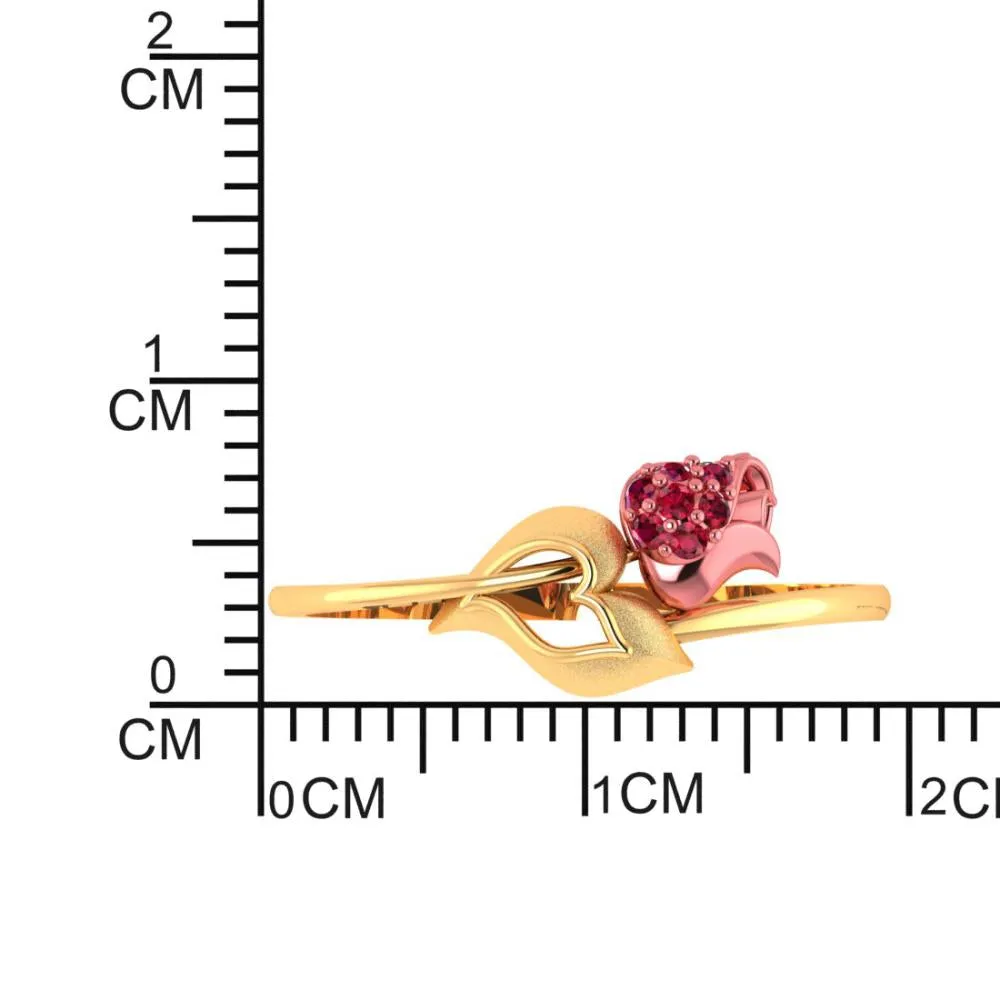 14k Gold Ring With An Intricately-detailed Tulip On Top