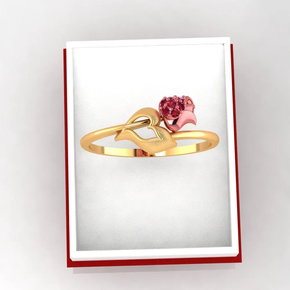 14k Gold Ring With An Intricately-detailed Tulip On Top