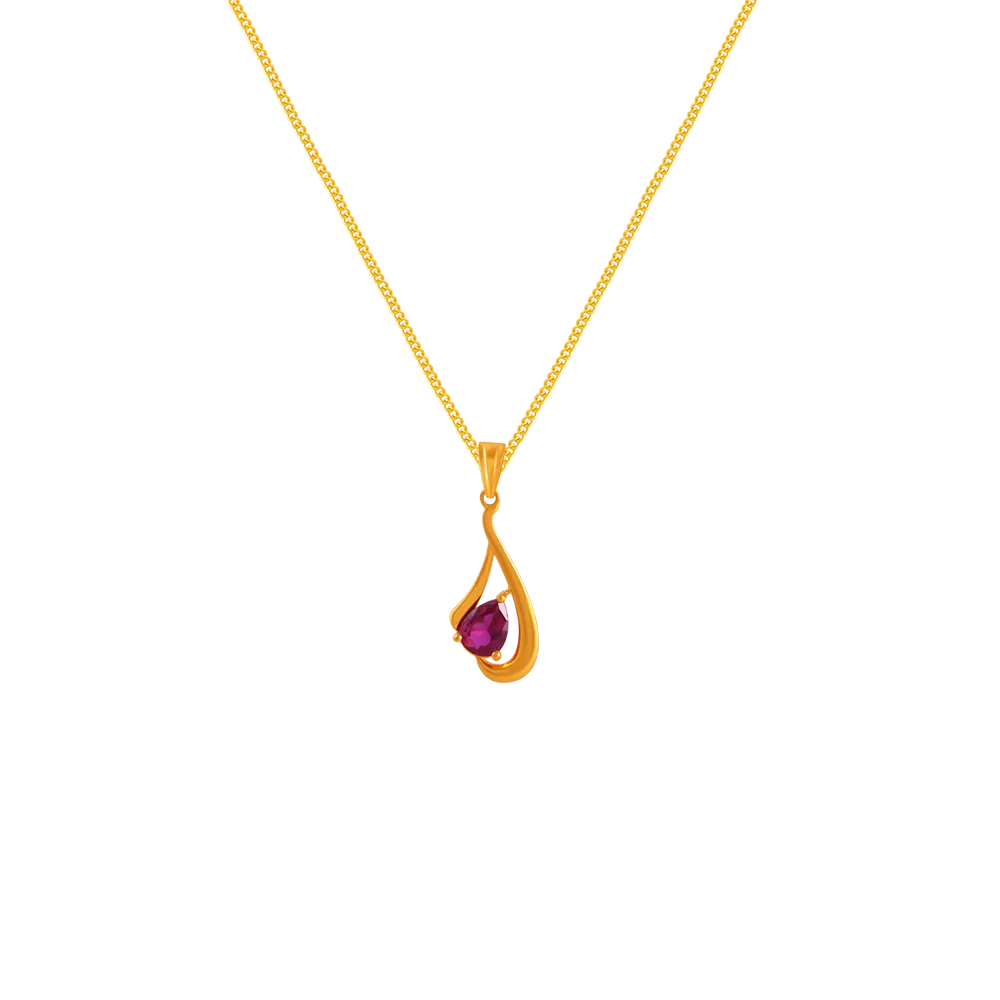 22k Stunning Gold Pendant Design With Stone