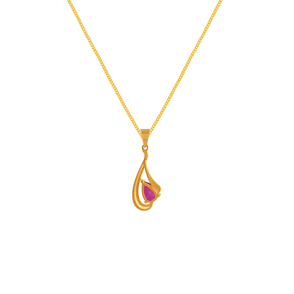 22k Stunning Gold Pendant Design With Stone