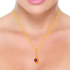 22k Stunning Gold Pendant Design With Stone