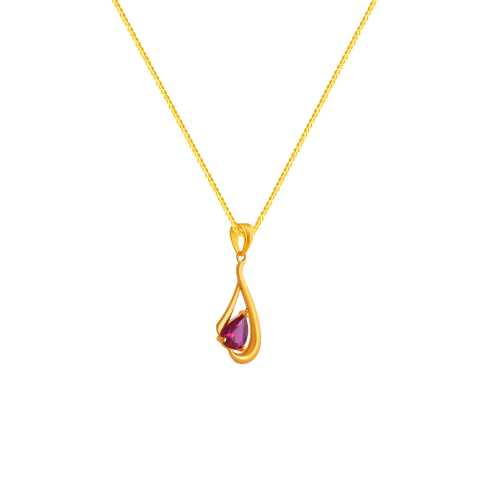 22k Stunning Gold Pendant Design With Stone