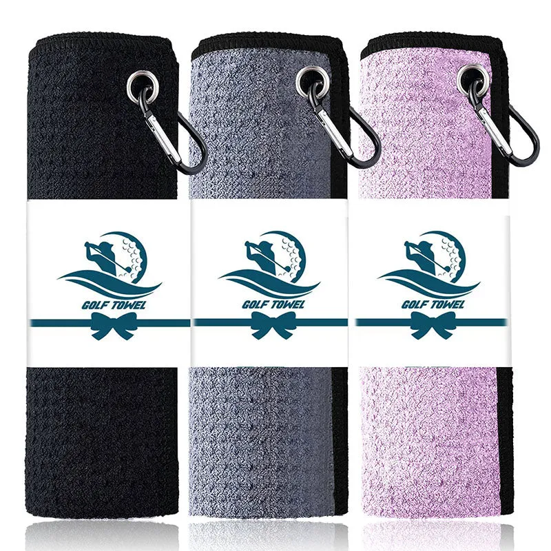3 Pack Golf Towels with Clip for Golf Bags 16X16 Inch