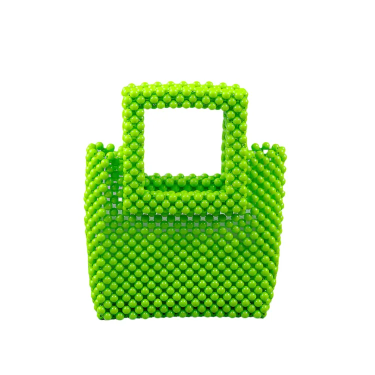 Acrylic Top Handle Beaded Handbag