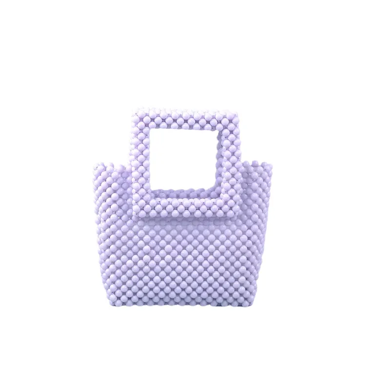 Acrylic Top Handle Beaded Handbag