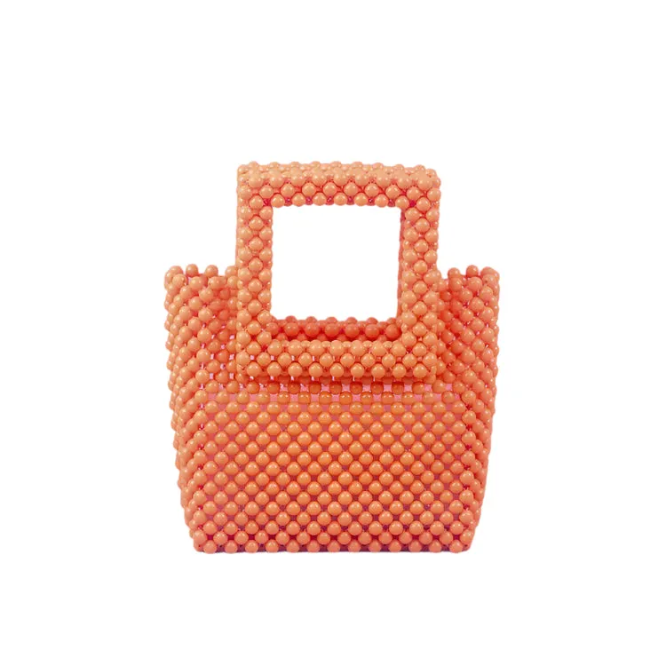 Acrylic Top Handle Beaded Handbag