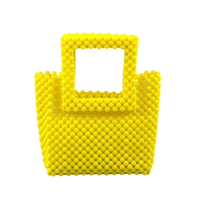 Acrylic Top Handle Beaded Handbag