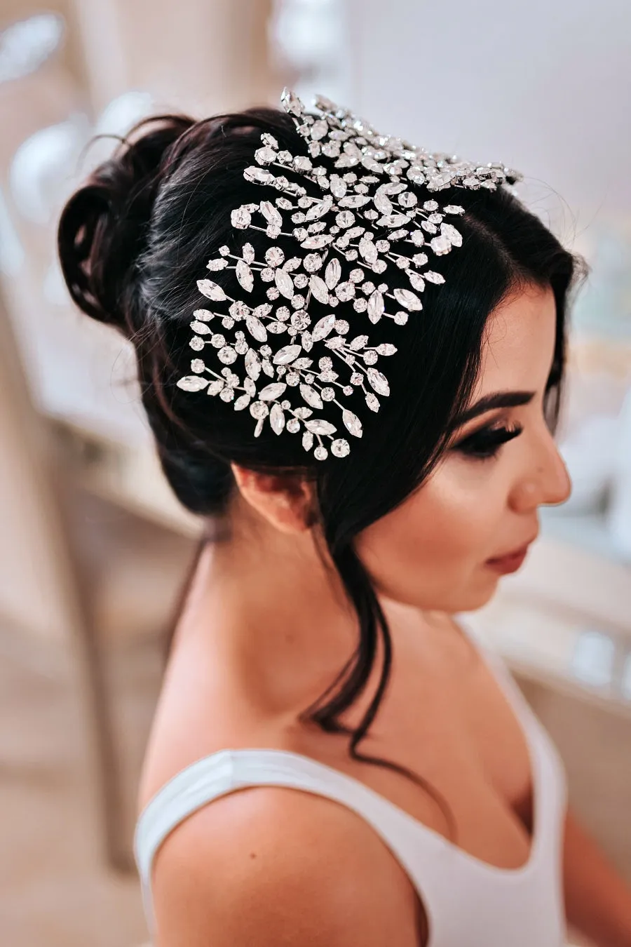 ADELE Wedding Luxurious Headpiece, Swarovski Crystals