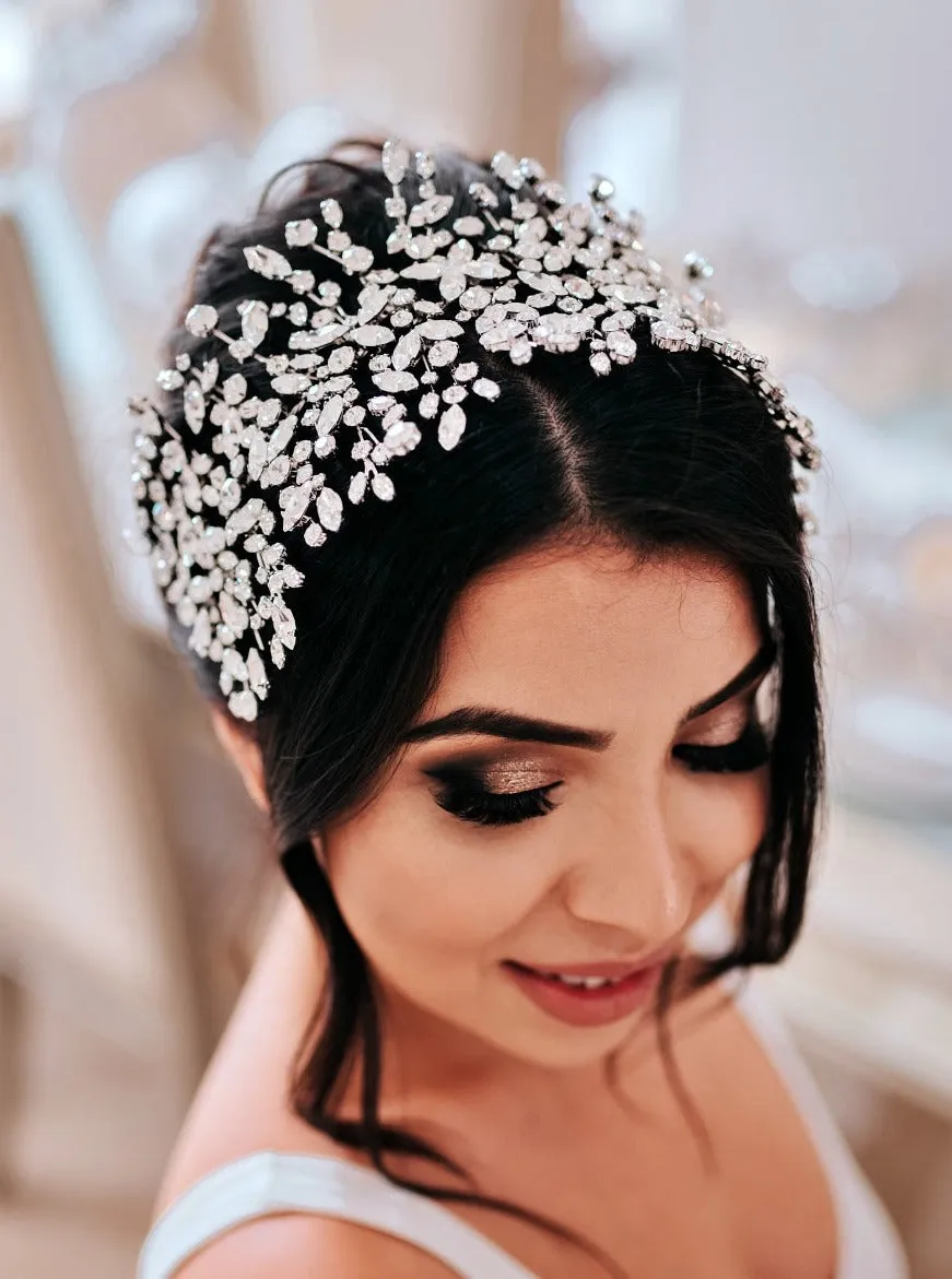 ADELE Wedding Luxurious Headpiece, Swarovski Crystals