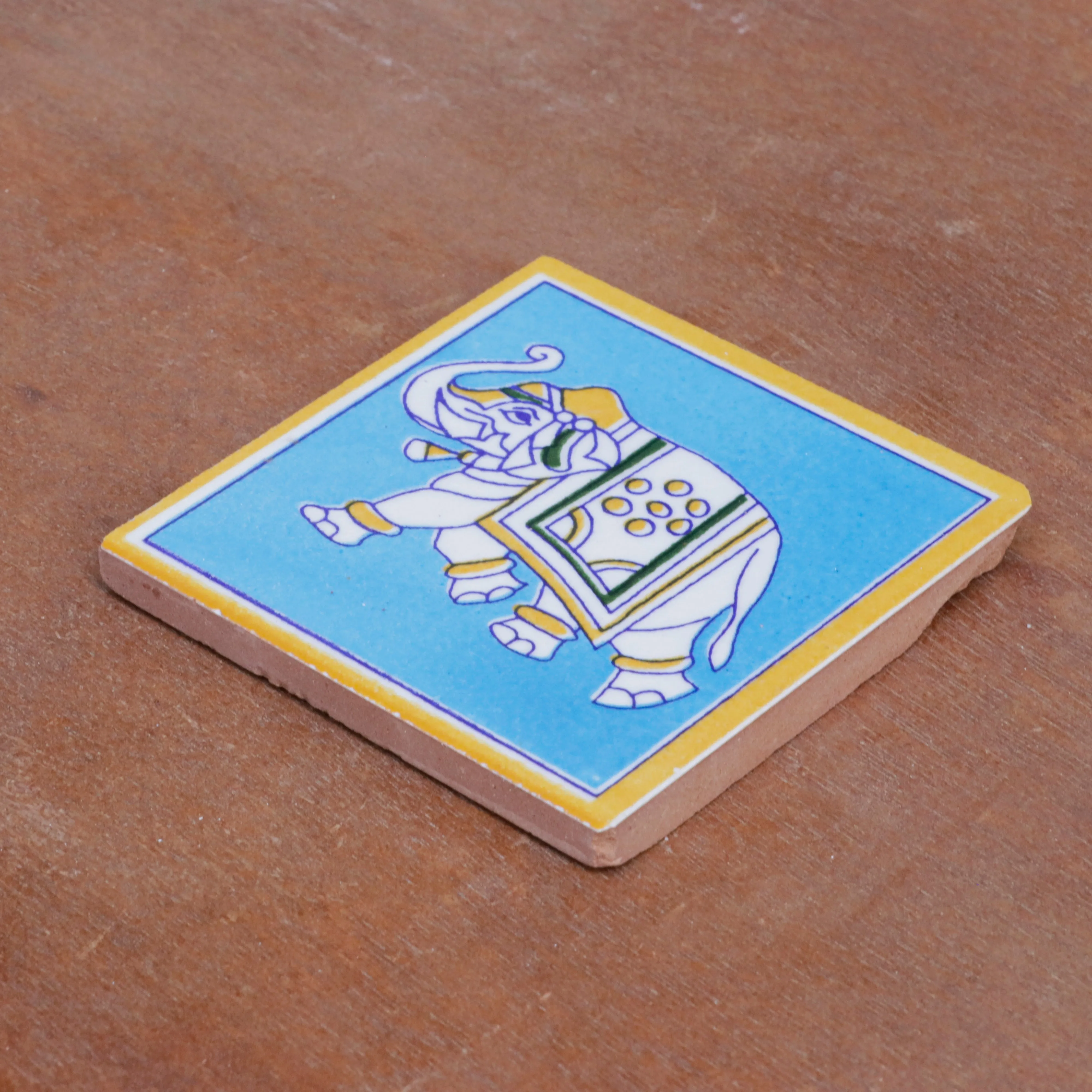 Aesthetic Heritage Elephant Designed Ceramic Square Tile