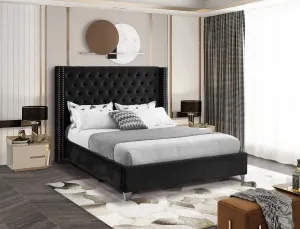 Amber Tufted Upholstered Luxurious Bed Frame Black