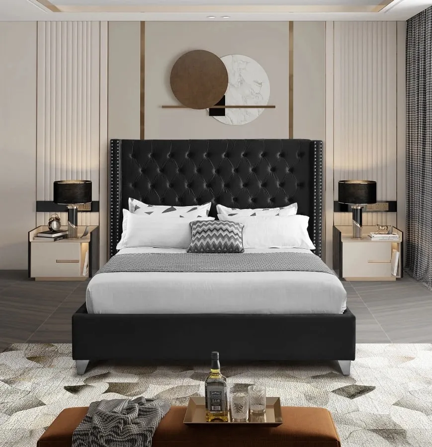 Amber Tufted Upholstered Luxurious Bed Frame Black