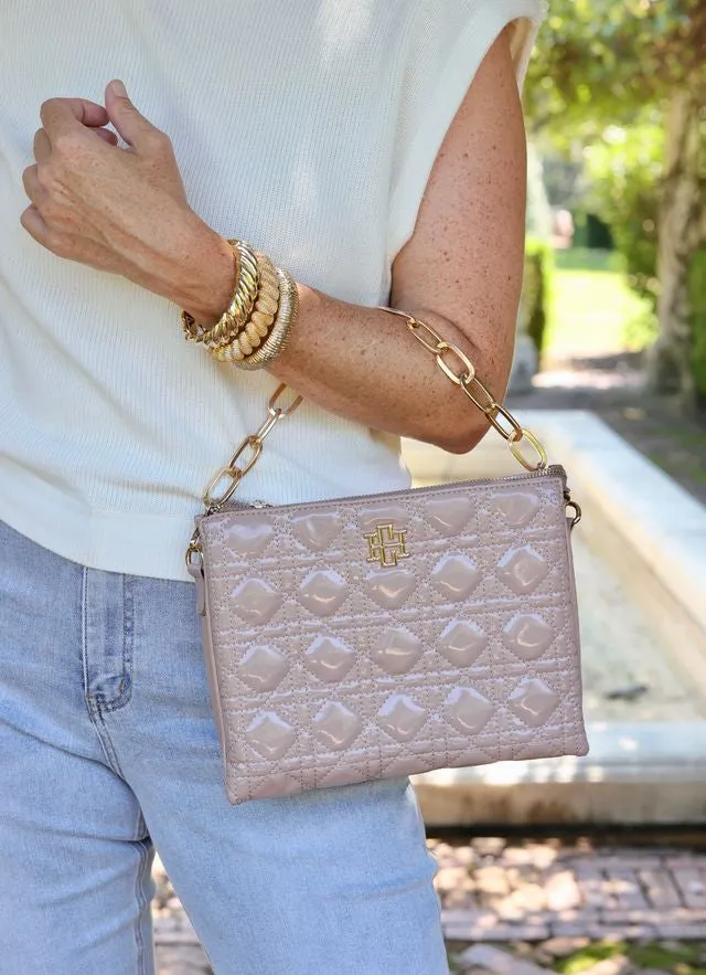Ariana Crossbody Taupe Patent