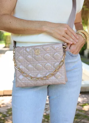 Ariana Crossbody Taupe Patent