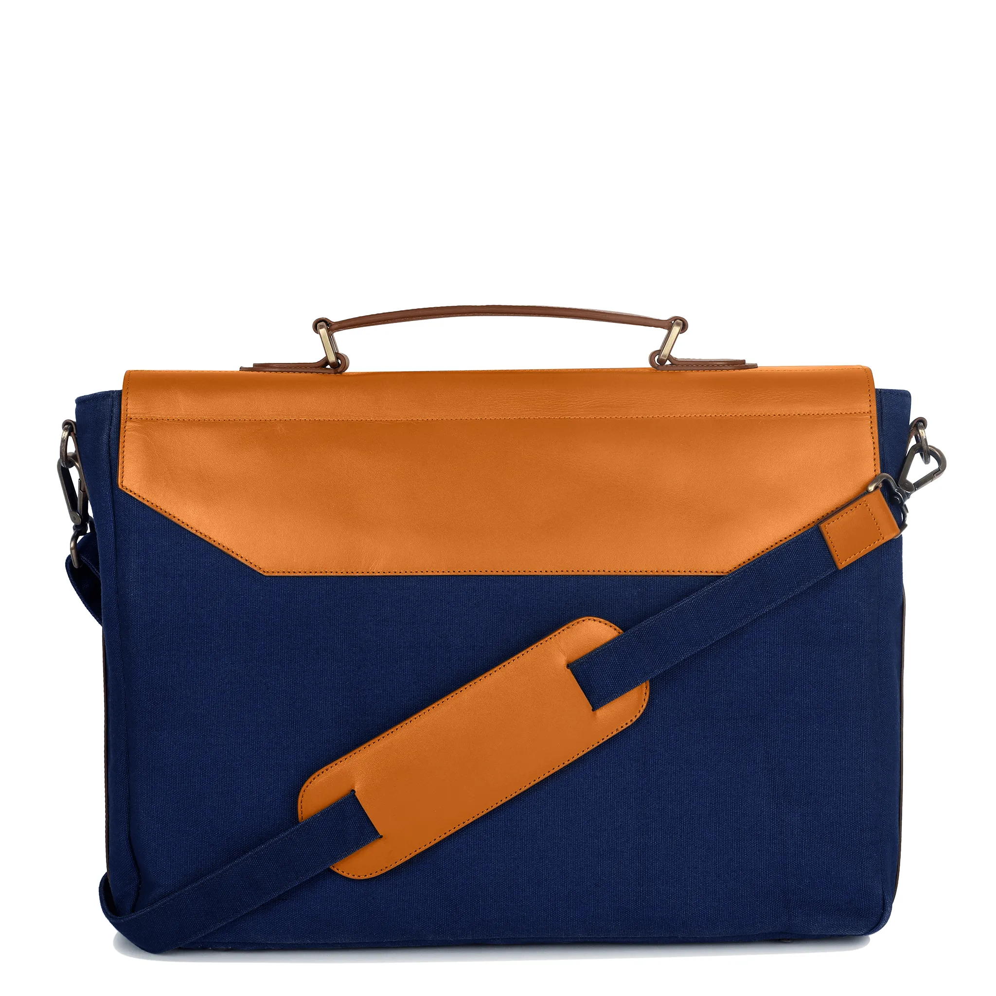 Astrid Briefcase - Cognac Blue