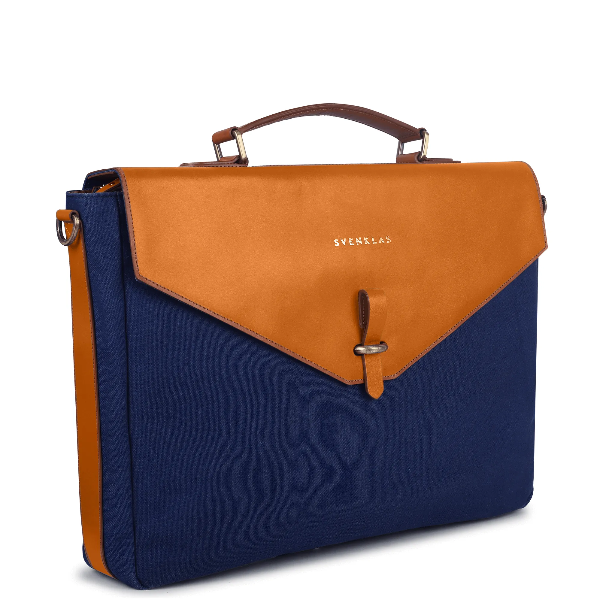 Astrid Briefcase - Cognac Blue