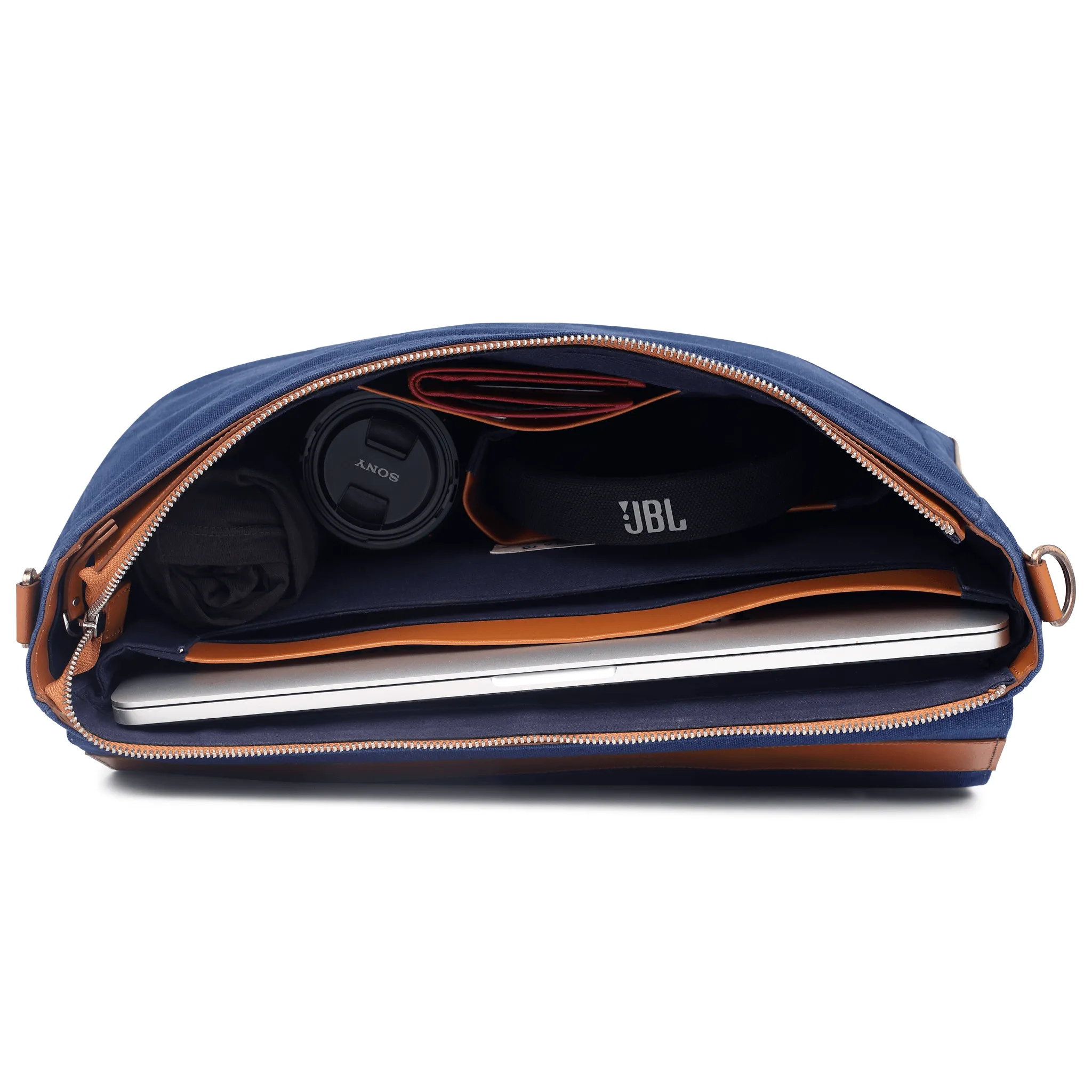 Astrid Briefcase - Cognac Blue