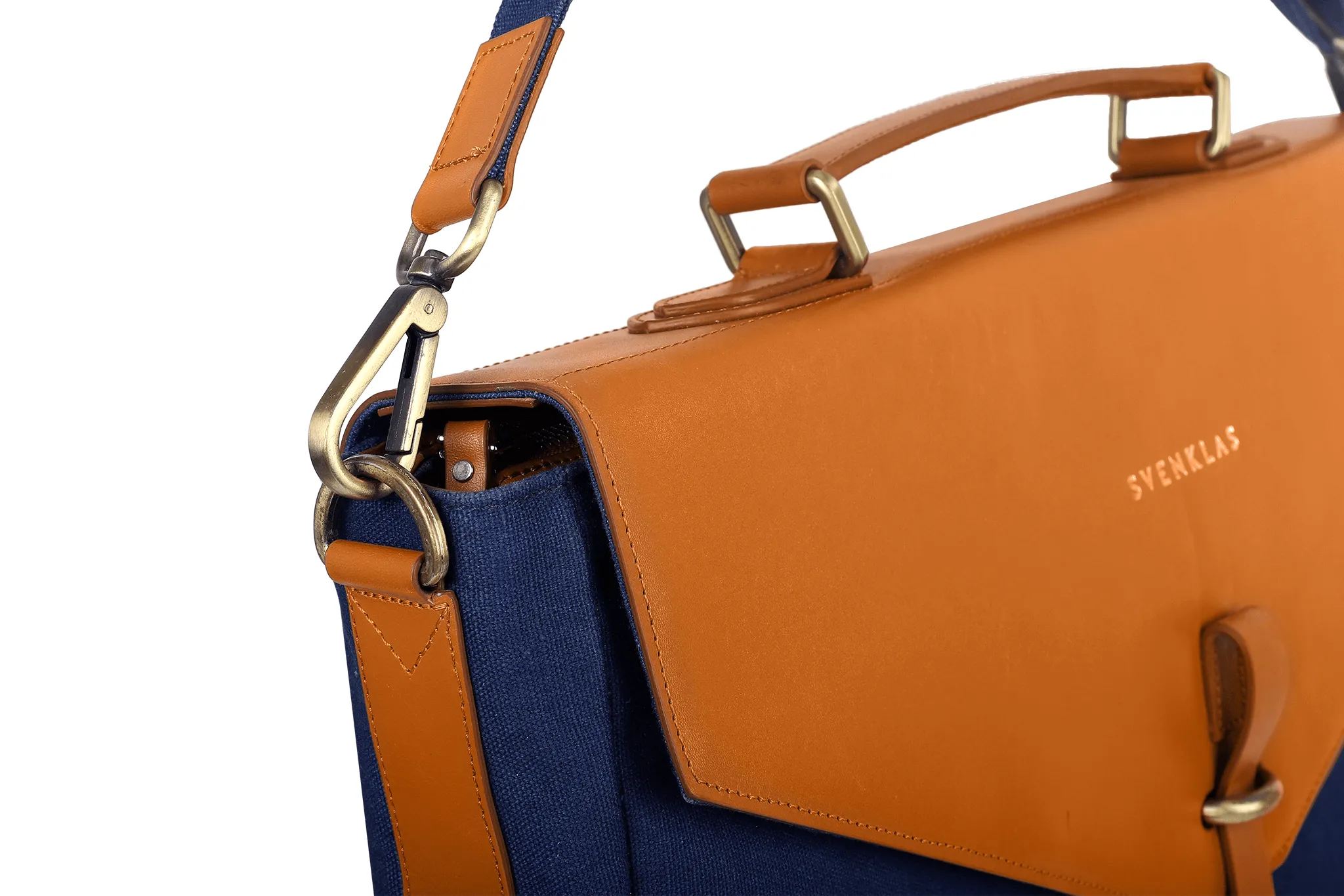Astrid Briefcase - Cognac Blue