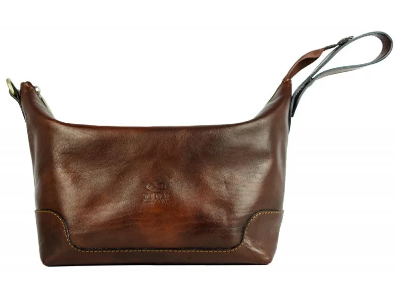 Autumn Leaves - Leather Toiletry Bag