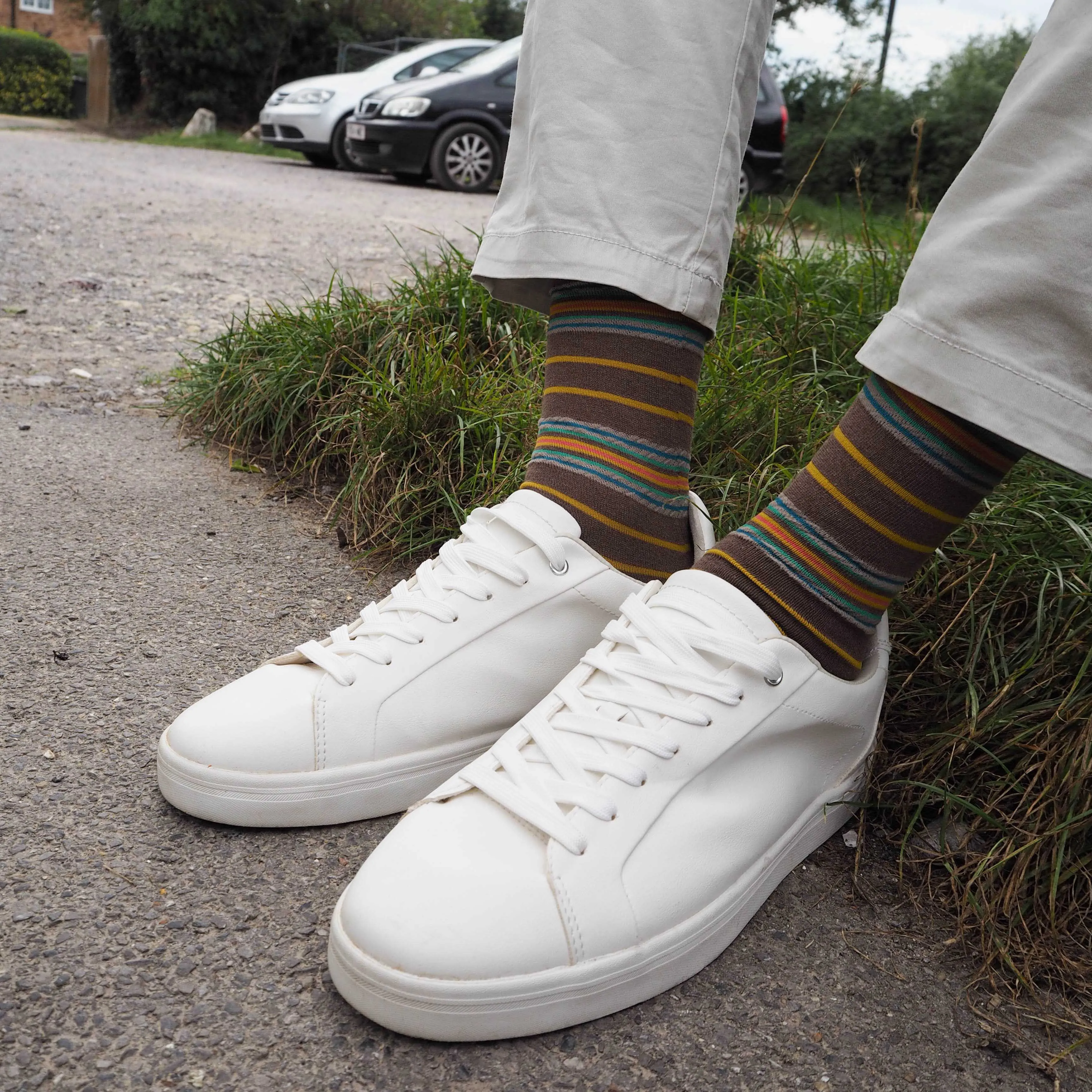 Ayame Multi Stripe Men's Socks - Brown