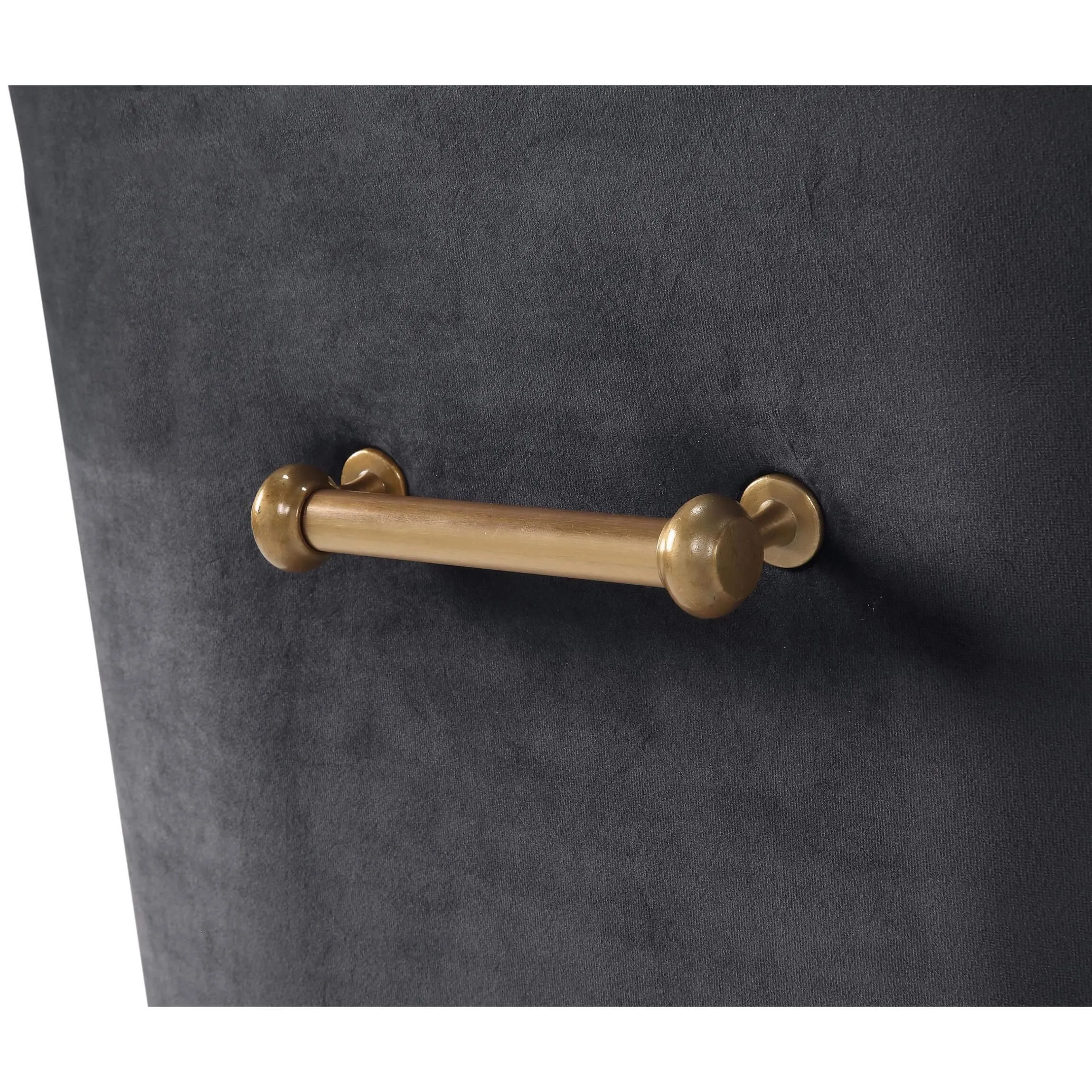 Beatrix Side Chair, Dark Grey/Brushed Gold Base