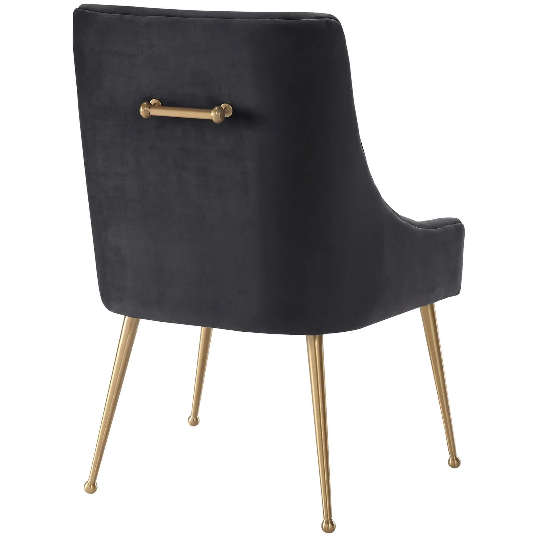 Beatrix Side Chair, Dark Grey/Brushed Gold Base