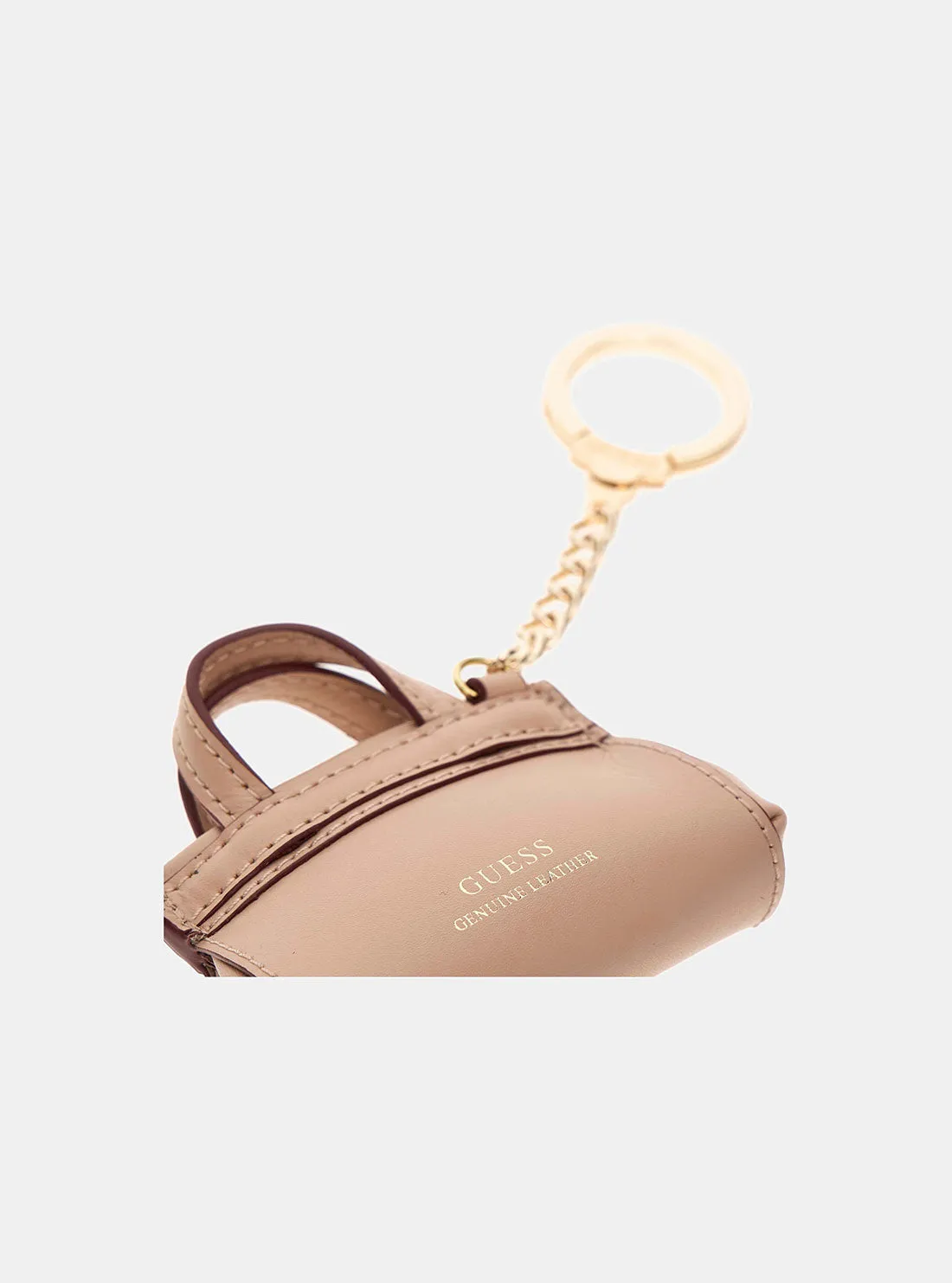 Beige Leather Handbag Keyring
