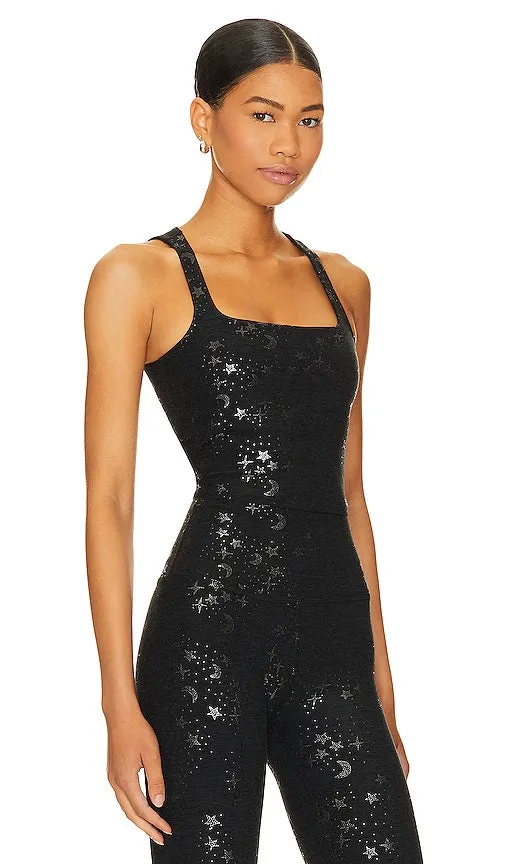 Beyond Yoga SoftShine Square Neck Cropped Tank in Black