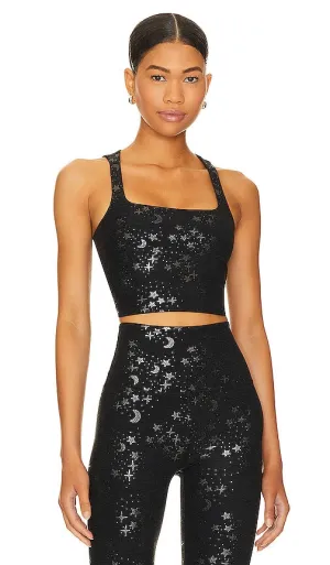 Beyond Yoga SoftShine Square Neck Cropped Tank in Black