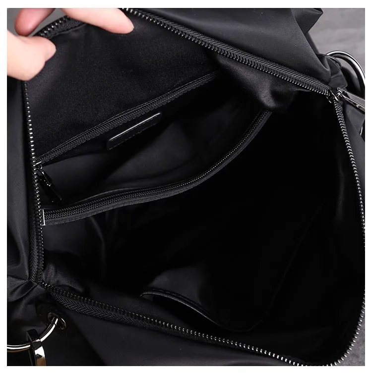 Black Nylon Shoulder Bag Handbag Black Crossbody Nylon Bag Women's Nylon Crossbody Bag