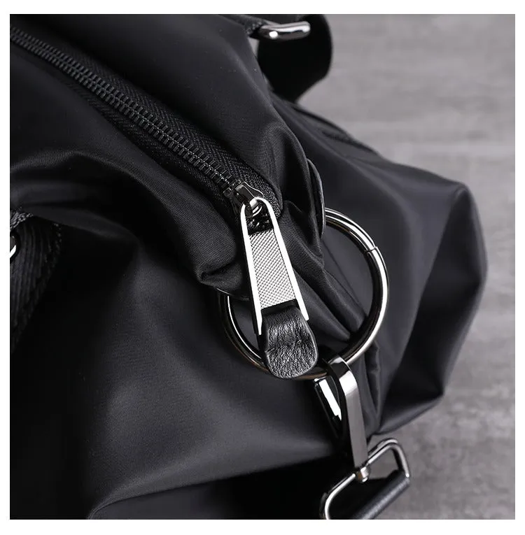 Black Nylon Shoulder Bag Handbag Black Crossbody Nylon Bag Women's Nylon Crossbody Bag
