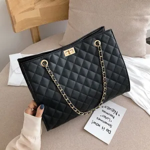 Black rectangular padded Handbag