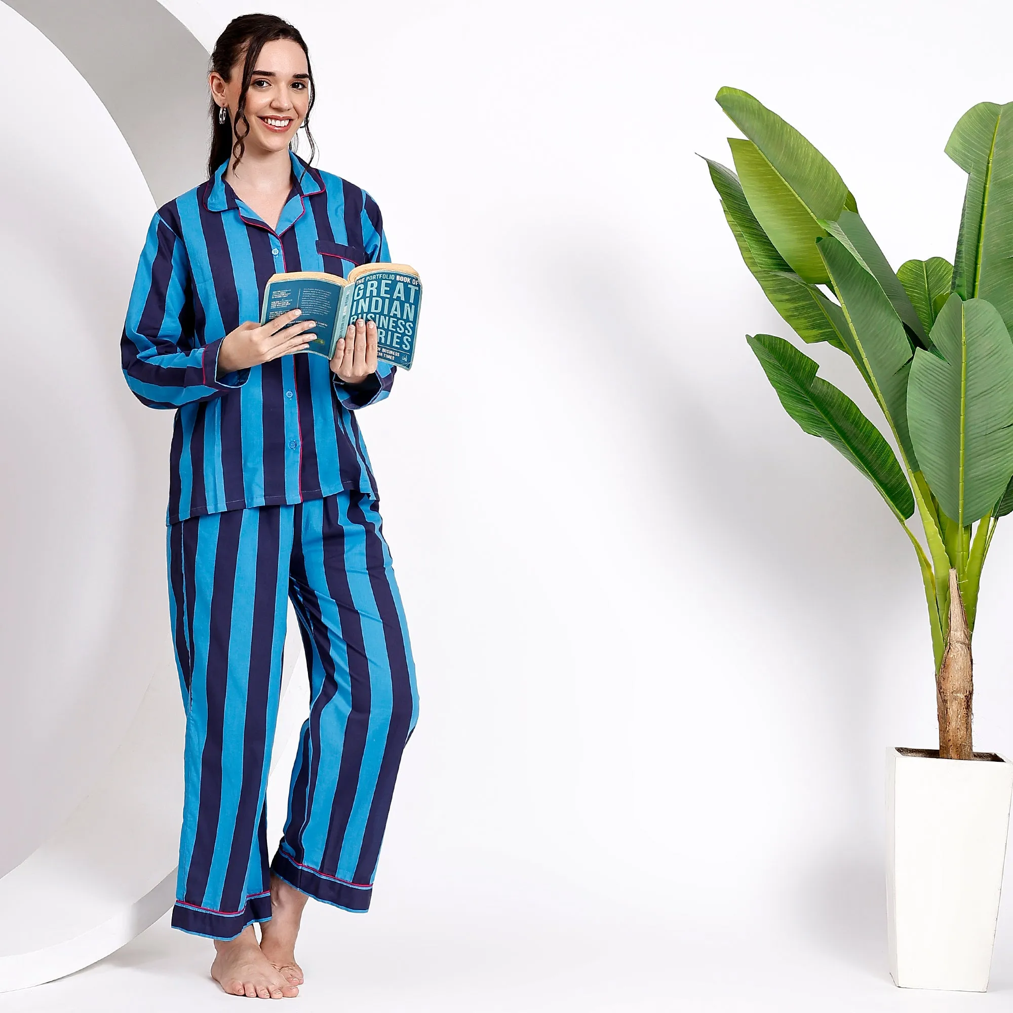 Blue ~ Luxurious Night Dresses With Family Matching