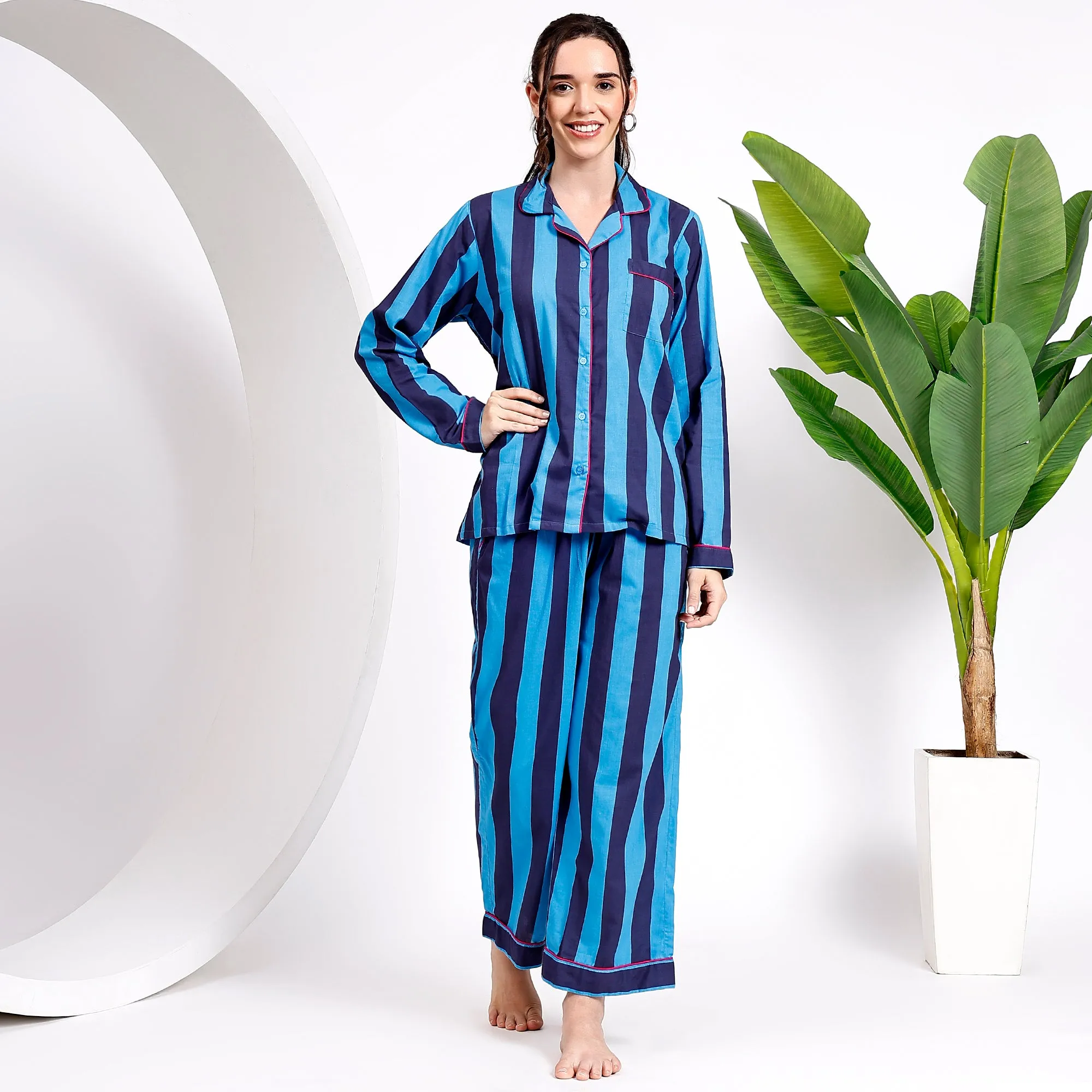 Blue ~ Luxurious Night Dresses With Family Matching