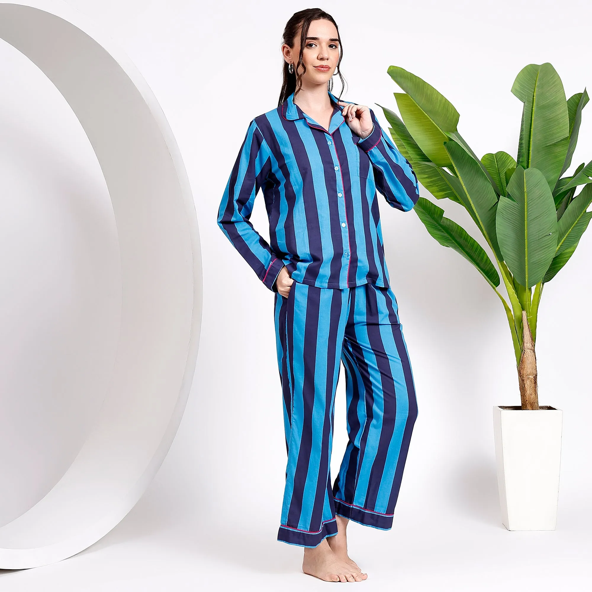 Blue ~ Luxurious Night Dresses With Family Matching
