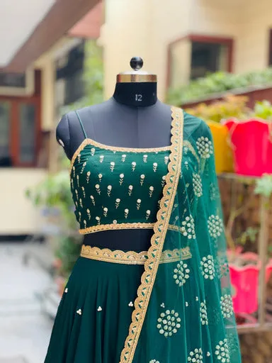 Bottle Green Stunning Lehenga