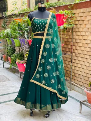 Bottle Green Stunning Lehenga