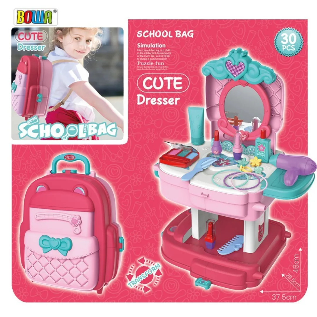 BOWA 2 in 1 Cute Dresser School Bag 3 