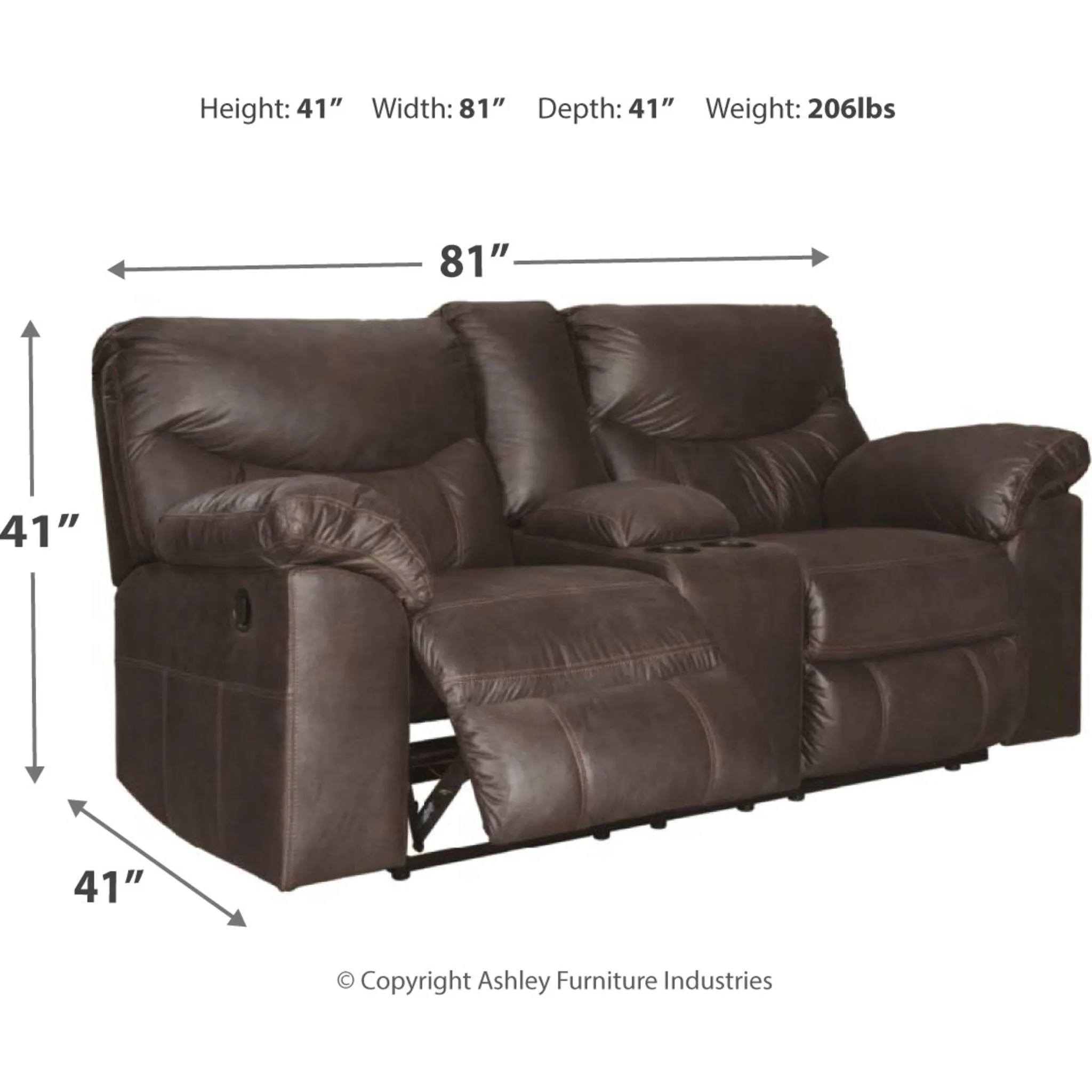 Boxberg Reclining Loveseat with Console