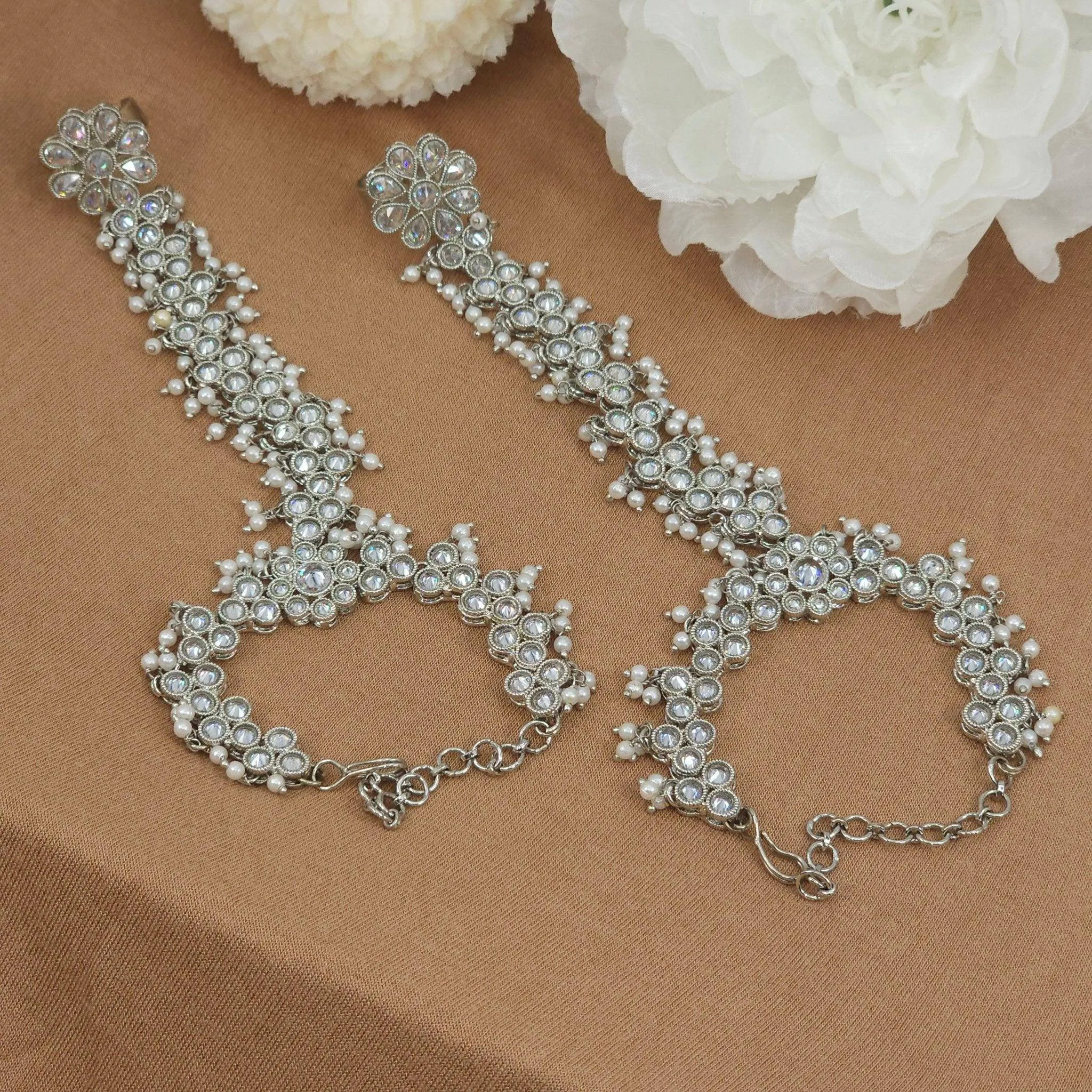Buttercup Silver Polki Hand Pieces