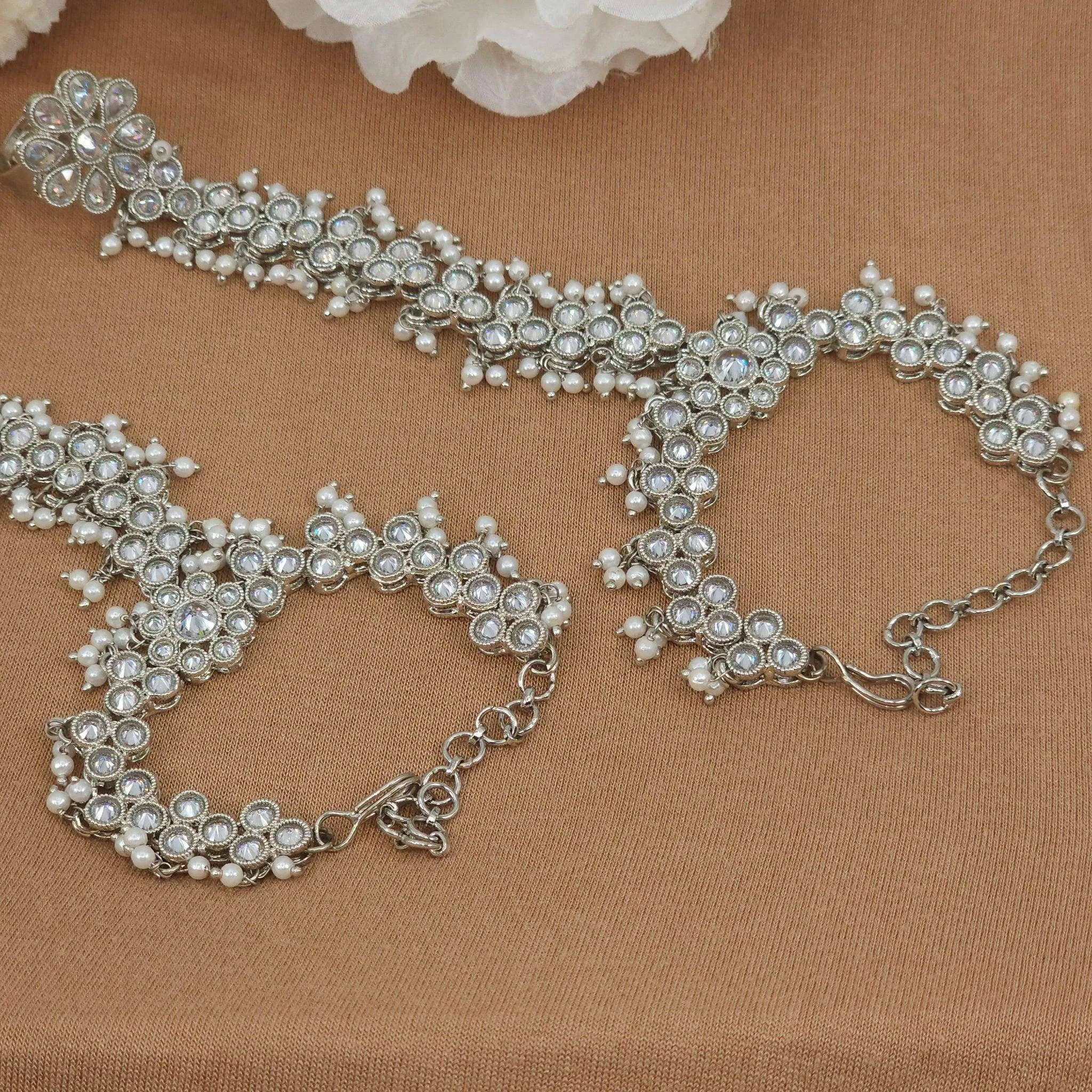 Buttercup Silver Polki Hand Pieces