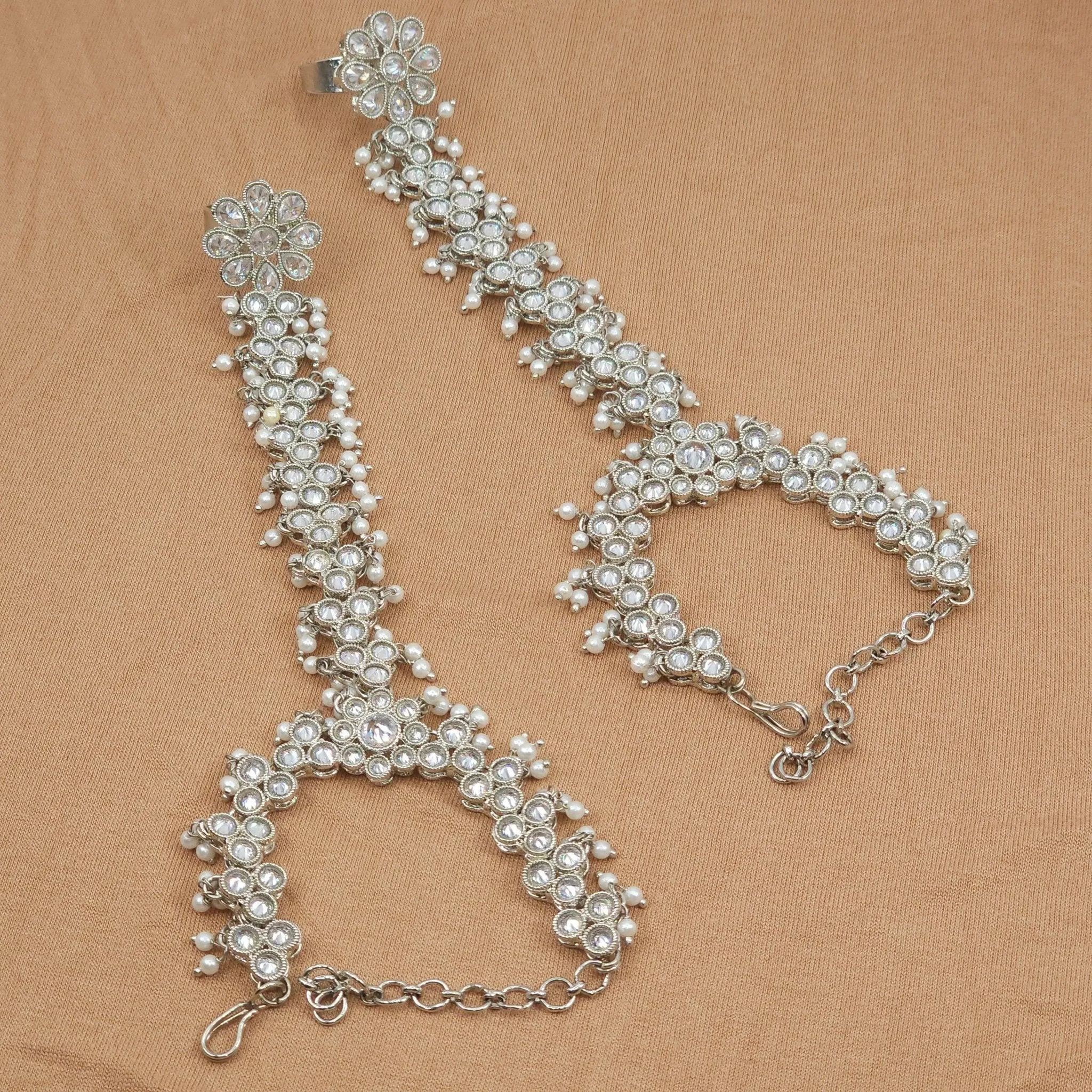 Buttercup Silver Polki Hand Pieces