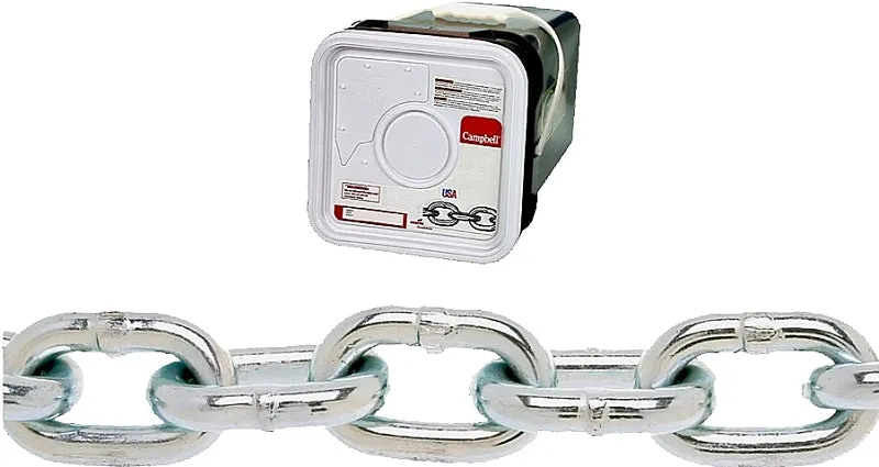 Campbell 014-3526 Proof Coil Chain, 5/16 in, 75 ft L, 30 Grade, Steel, Zinc :PAIL: QUANTITY: 1
