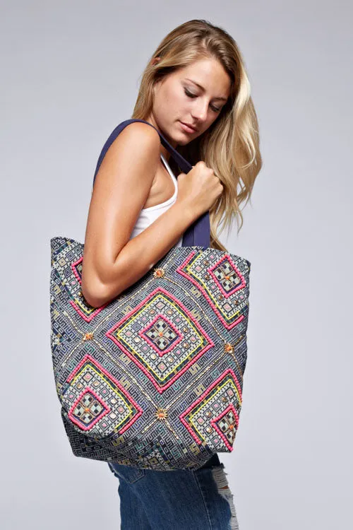 Canvas Beaded Bag