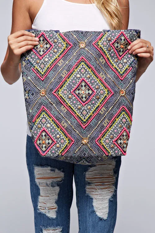 Canvas Beaded Bag