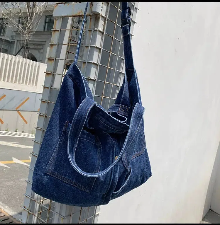 Casual Pocket Canvas Tote Bag