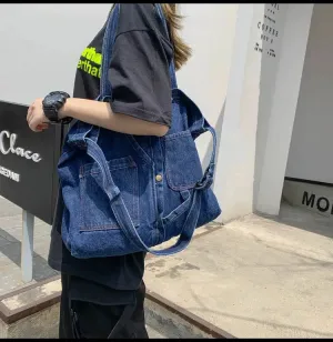 Casual Pocket Canvas Tote Bag
