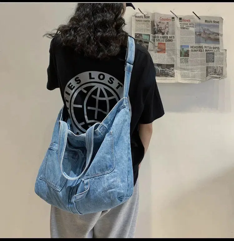 Casual Pocket Canvas Tote Bag