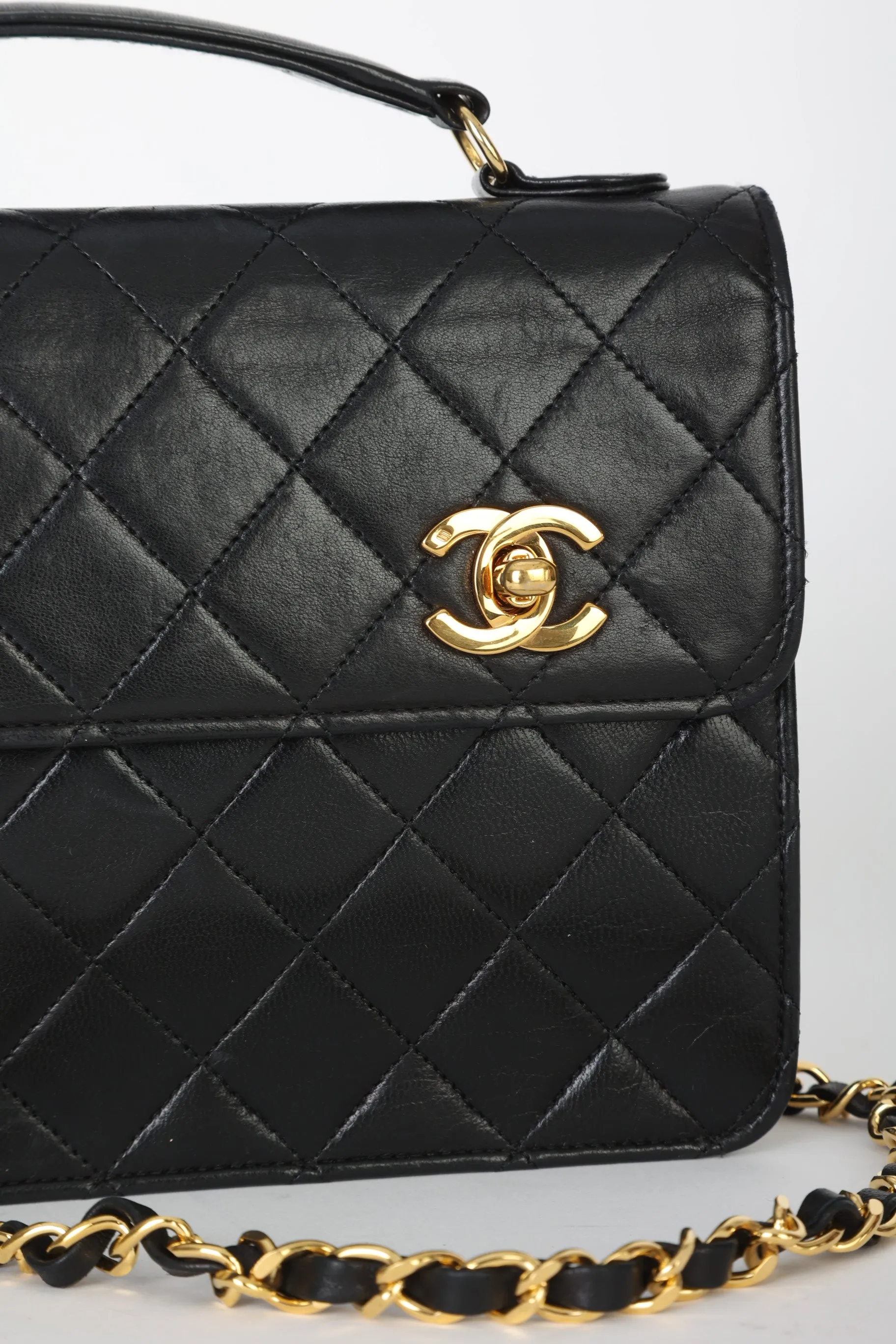 Chanel Lambskin Double Turnlock Mini Briefcase