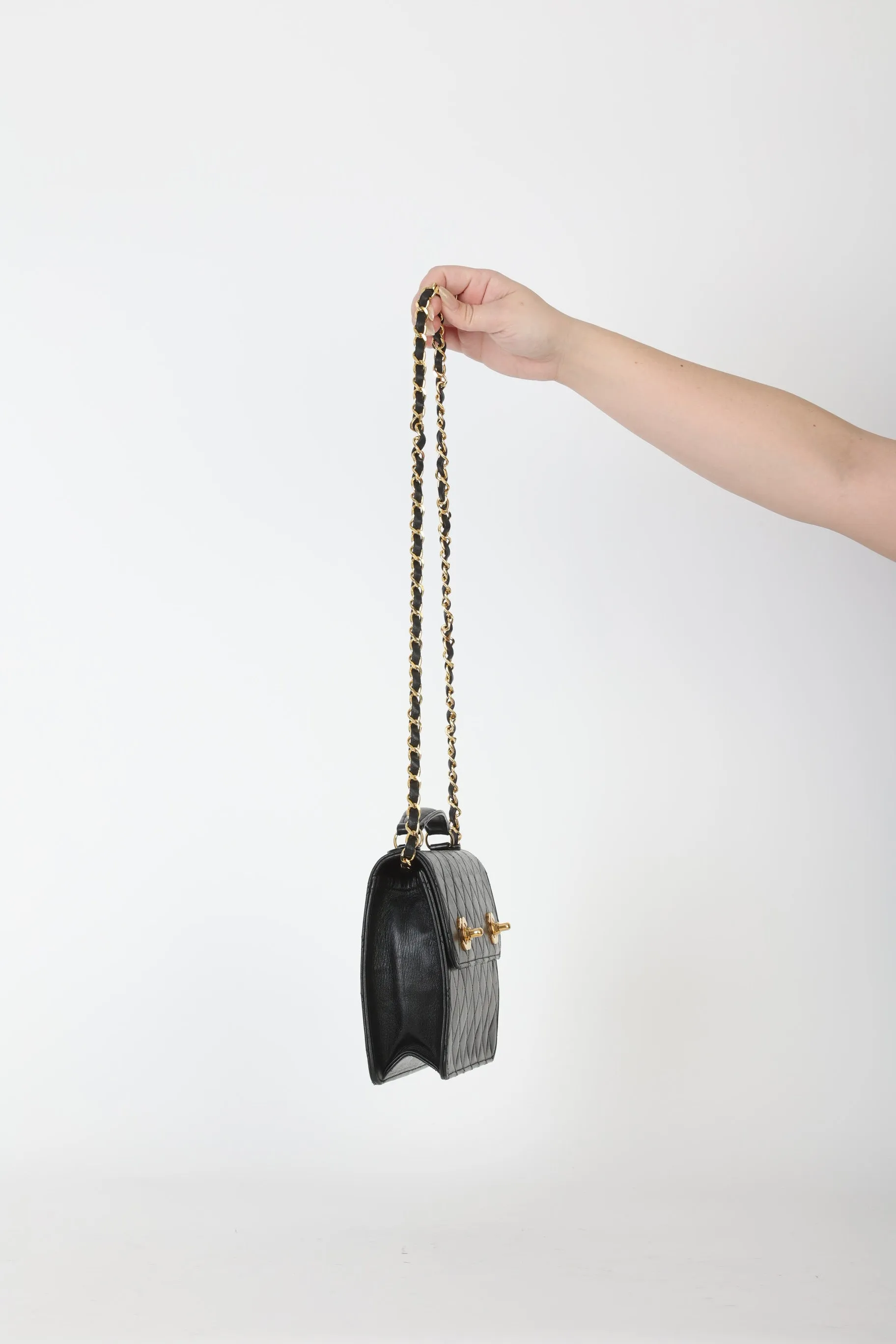 Chanel Lambskin Double Turnlock Mini Briefcase